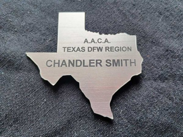 AACA Texas DFW Region Name Tag Sample